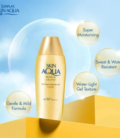 Skin Aqua Super Moisture Gel Gold Sunscreen SPF50+ PA++++ 110g