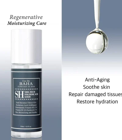 Cos De BAHA Snail Mucin Hyaluronic Acid Serum SH (120ml)